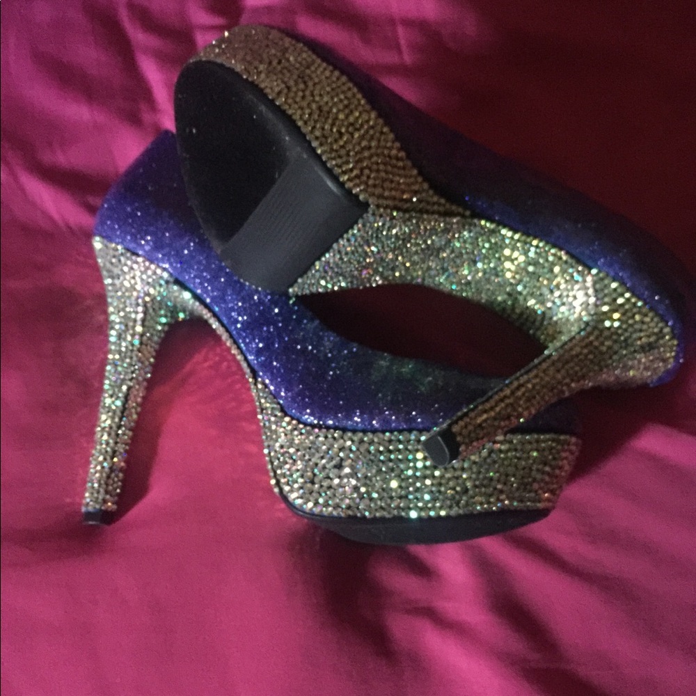 Blue custom heels